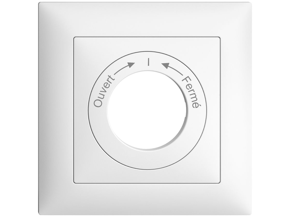 Frontset Ouvert->I<-Fermé EDIZIOdue weiss 88×88mm für Schlüsselschalter