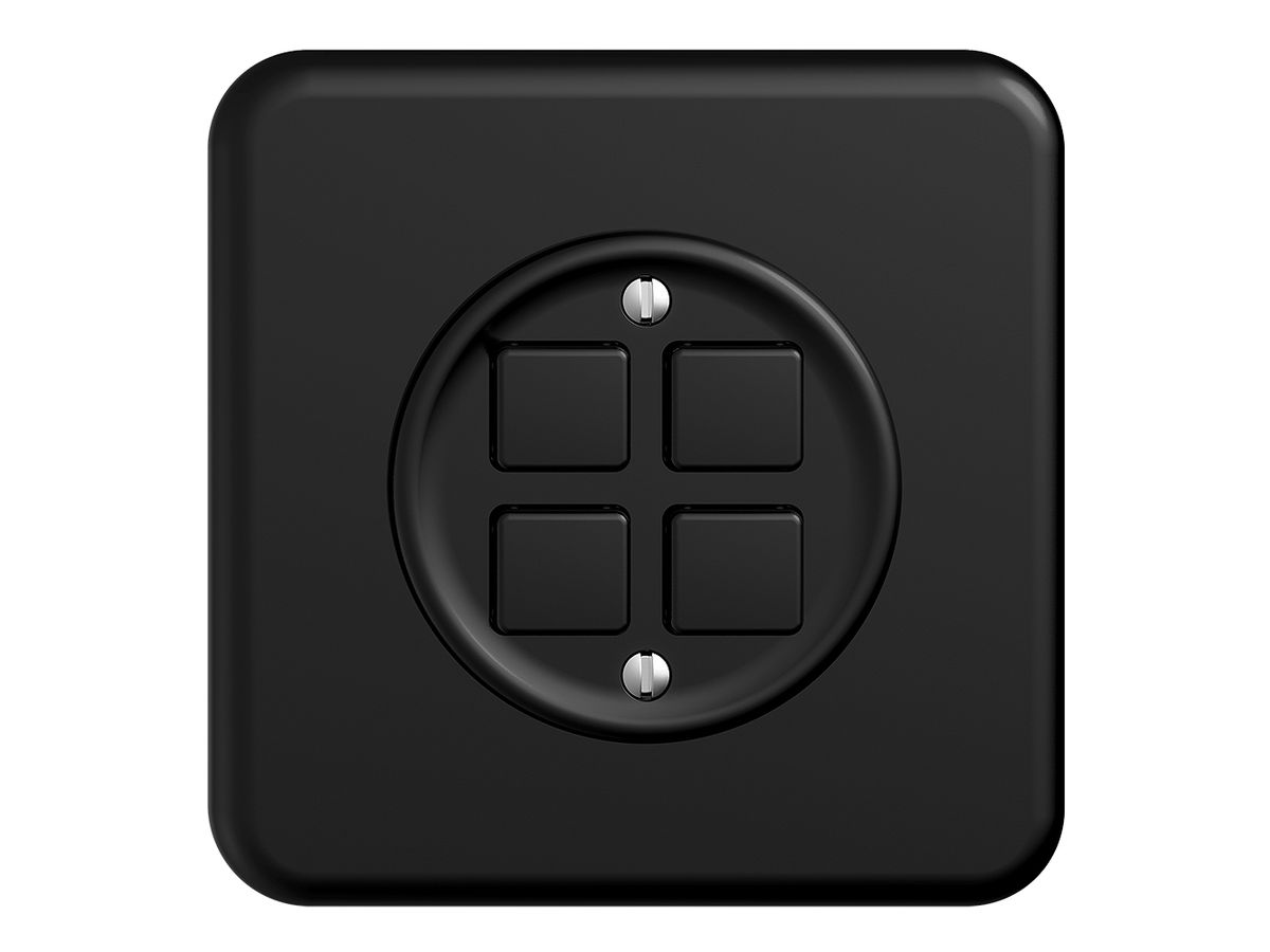 UP-Taster KNX STANDARDdue 4×mit LED RGB, mit Temperaturfühler, schwarz