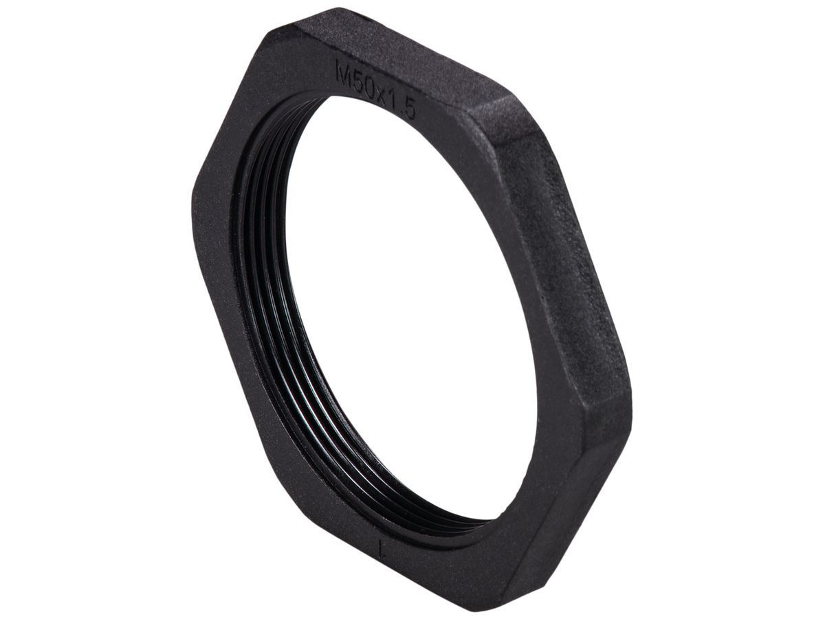 Gegenmutter Wieland Electric podis M50×1.5 Polyamid schwarz 10 Stück