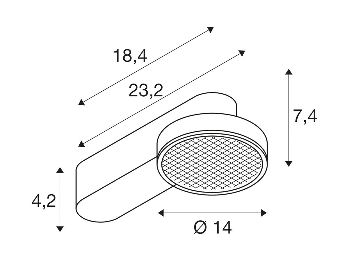 LED-Deckenleuchte SLV GRIP FLAT 15W 400lm 2700…3000K DIM Ø140×232×74mm weiss