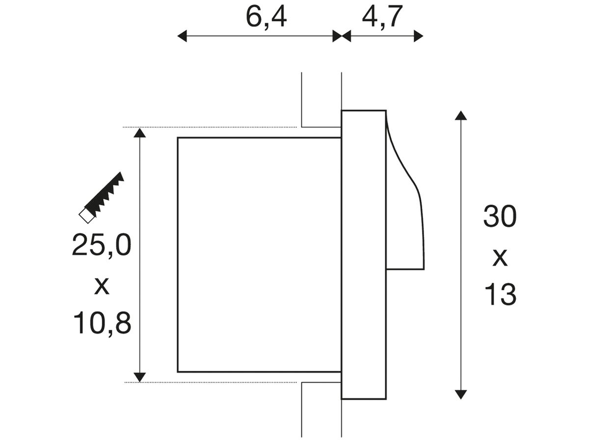 EB-LED-Wandleuchte SLV ADI LED, 15.4W 870lm 3000K IP55 anthrazit