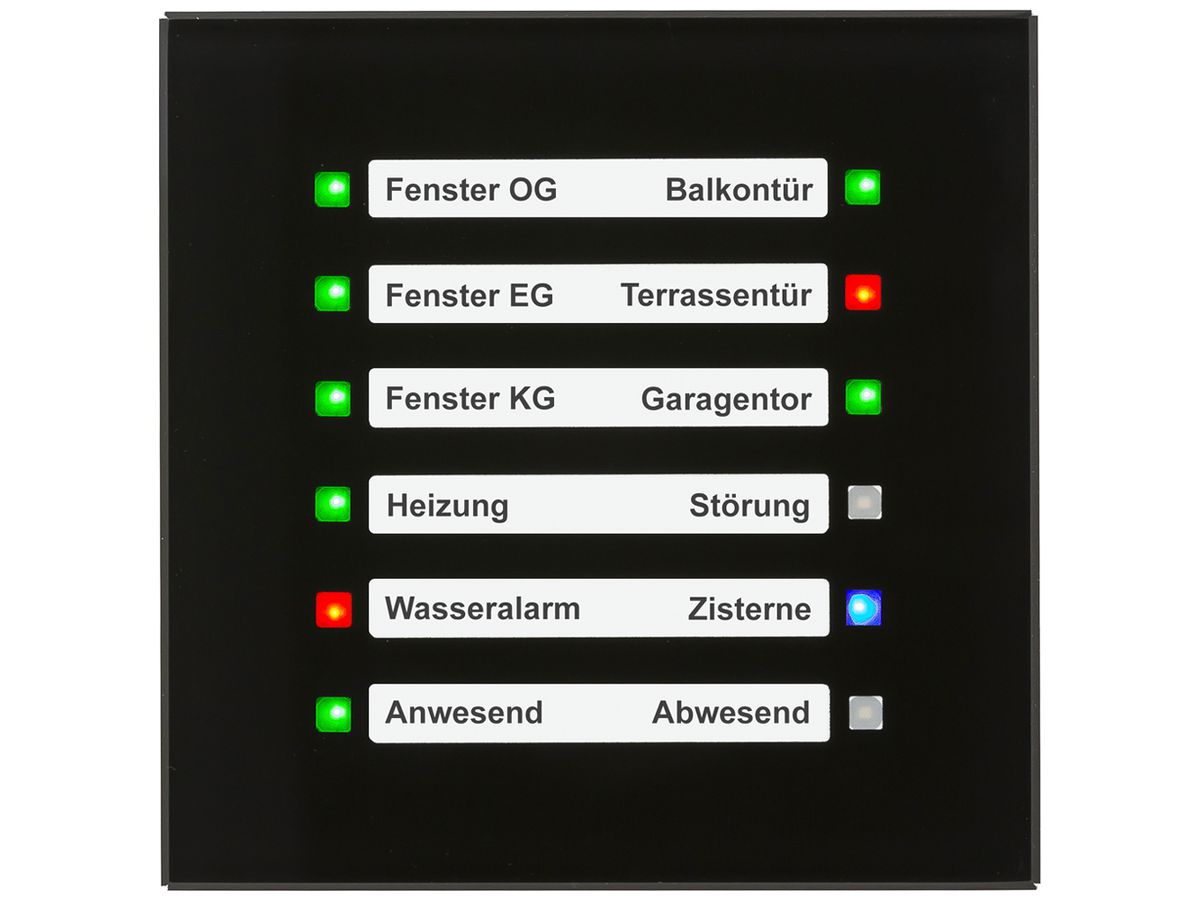 UP-Anzeigegerät KNX MDT SCN-GLED1S.01S Bezeichnungsfeld Glas