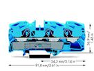 Durchgangsklemme WAGO TOPJOB-S 16mm² 3L blau Serie 2016
