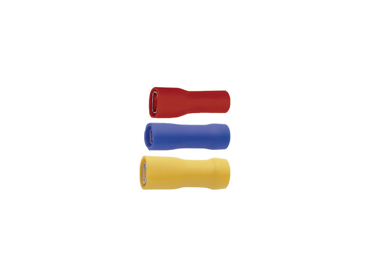 Steckhülse isoliert Ferratec 6.3×0.8mm 0.5…6m² Messing verzinnt gelb
