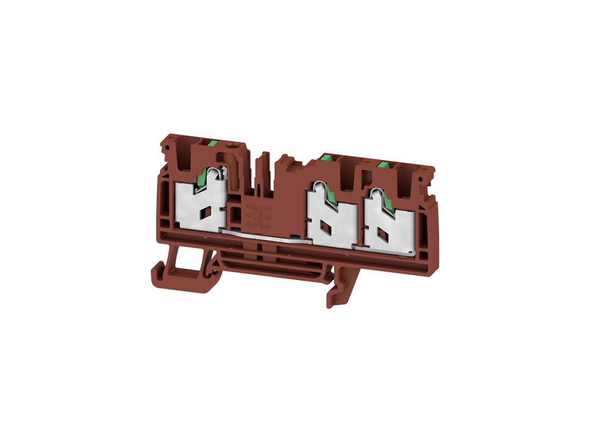 Durchgangs-Reihenklemme WM S3C 4mm² 32A 1000V SNAP IN 3×1 TH35 br