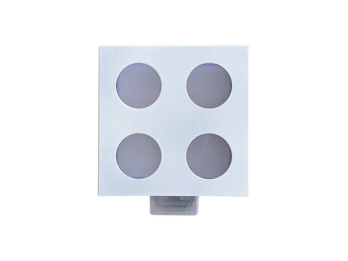 LED-Wandleuchte Z-Licht PIR Cube O SEN 5.5W 500lm 3000K IP65 115×115mm weiss