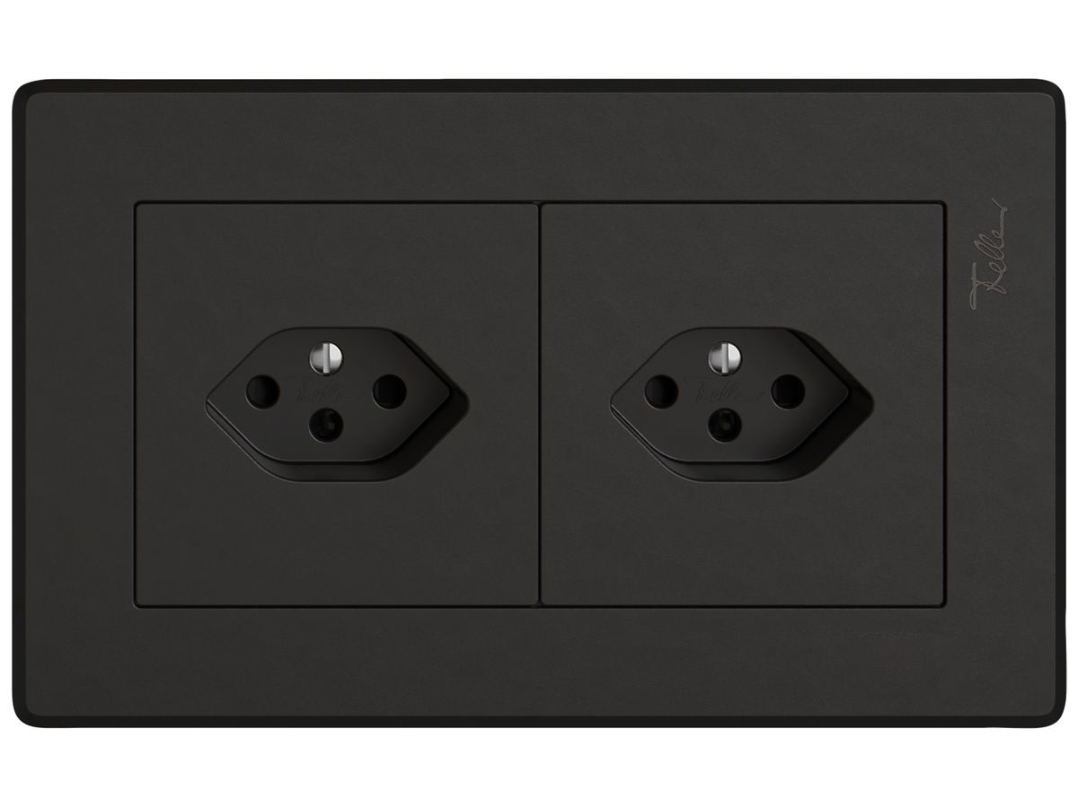 UP-Kombination EDIZIO.liv SNAPFIX® 1×2 96×156mm 1×T13+1×T13 schwarz