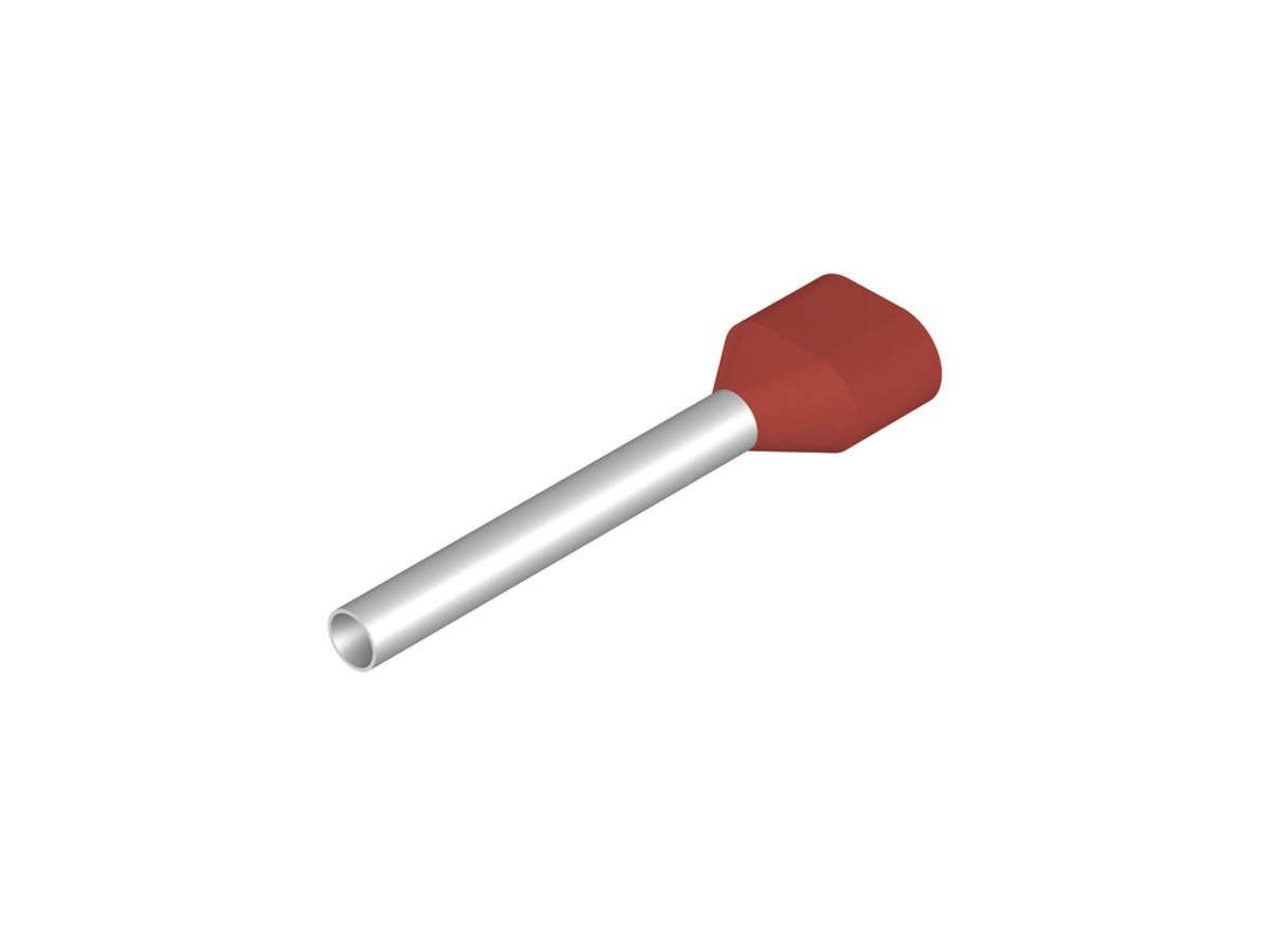 Zwillings-Aderendhülse Weidmüller H isoliert 2×1mm² 18mm rot DIN lose