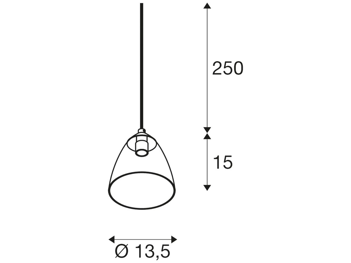 Pendelleuchte SLV PARA CONE GL GU10 max. 25W 2.5m weiss