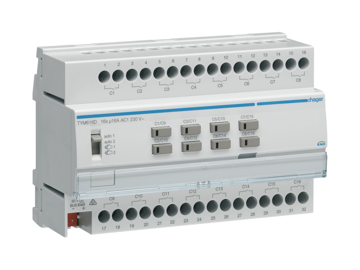 REG-Schaltausgang KNX Hager system 16A C-Last 16-fach