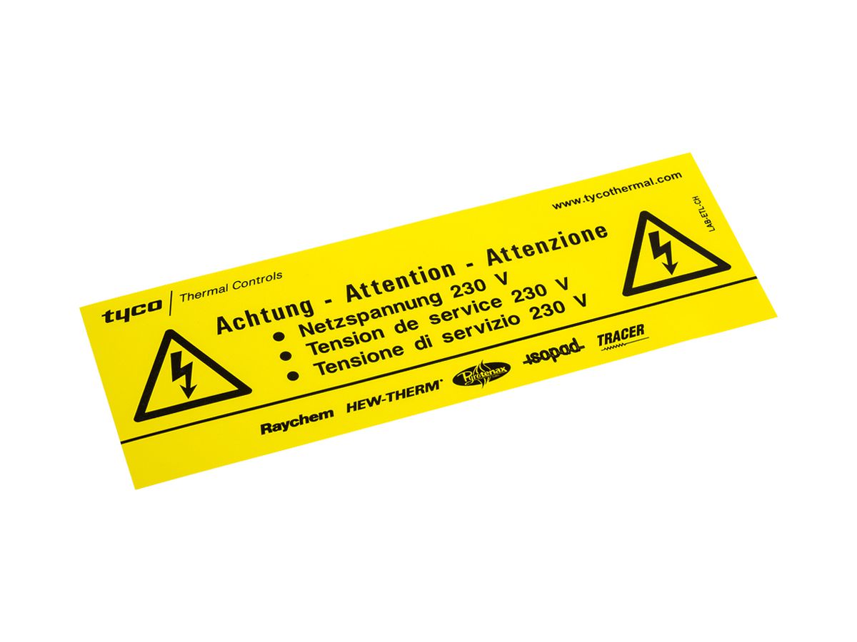 Warnschild Kunststoff LAB-ETL-CH "Attention tension de service 230 V"