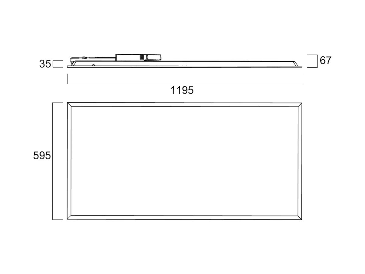 LED-Panelleuchte Sylvania Quantum 38W 6000lm 3000K IP54 1195×595 weiss