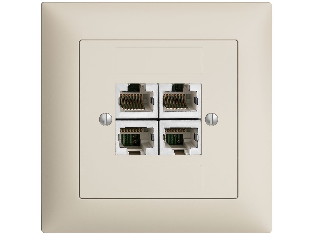 UP-Dose 4×RJ45/s 4P getr. EDIZIOdue crema ITplus