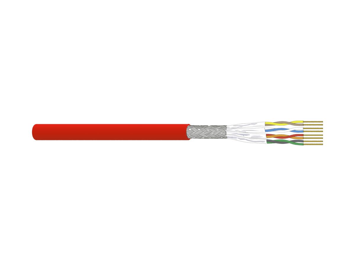 Datenkabel Dätwyler CU 7702 4P flex S/FTP, Kat.7 LSZH Dca 1000m rot