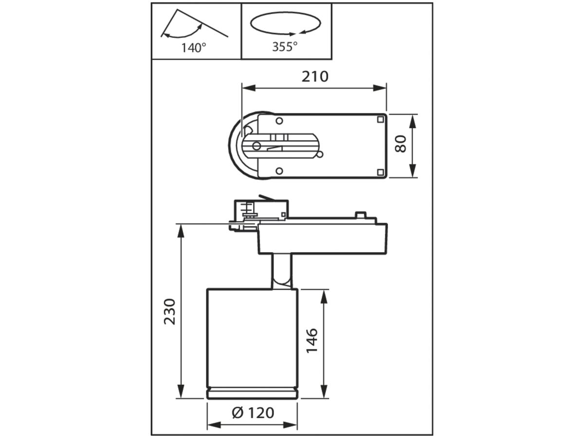 LED-Spot Philips ST780T für Schiene, 930, 3850lm, 12° weiss
