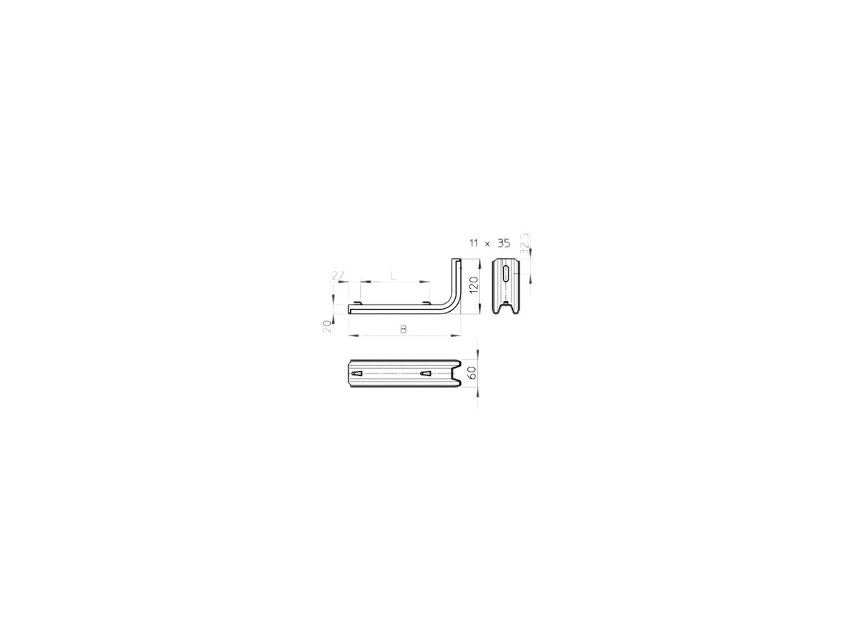 Wand-/Stielausleger Bettermann TPSAG 195mm Gitter