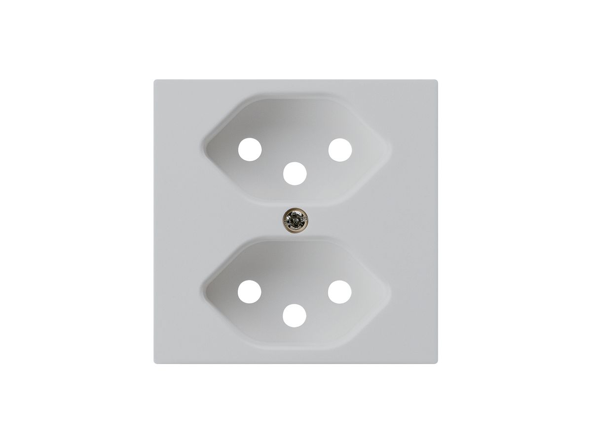 Frontplatte kallysto 2×T13 hellgrau 60×60mm für Steckdose 2×T13
