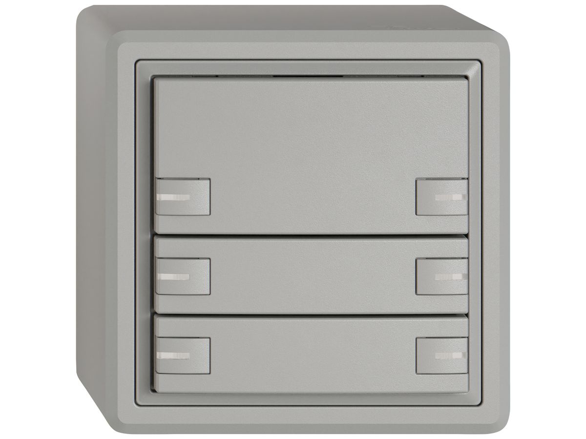 AP-KNX-Taster RGB EDIZIO.liv SNAPFIX® Temperaturfüh.RGB-LED 6×T 1-Tbed.hgu