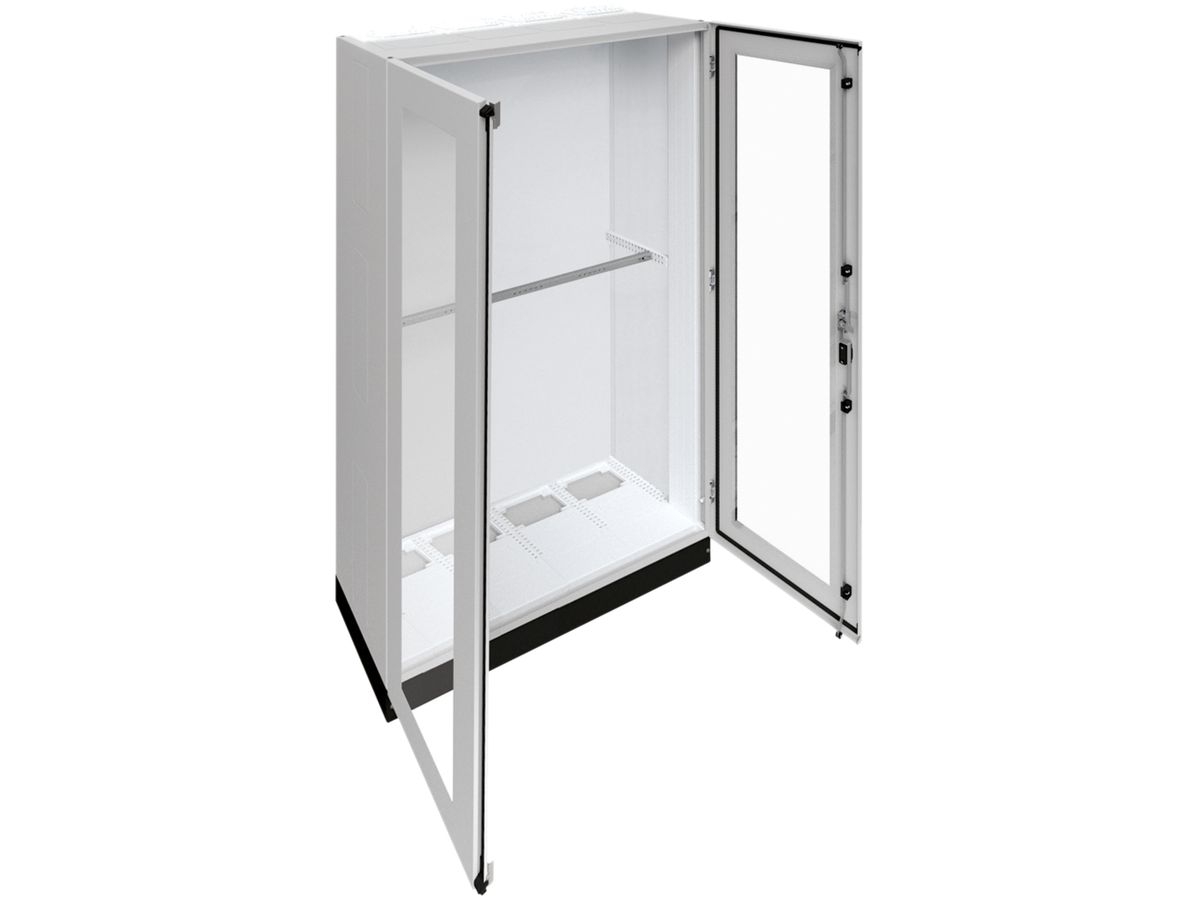 Schrank Hager univers SKII 1850×1050×400mm mit Sockel 100mm+Tür transparent IP55