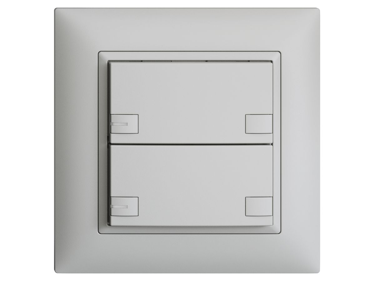 UP-KNX-Taster RGB EDUE FMI, 250mW, m.RGB-LED, 2×Taste, 2×Tastenb., hgu