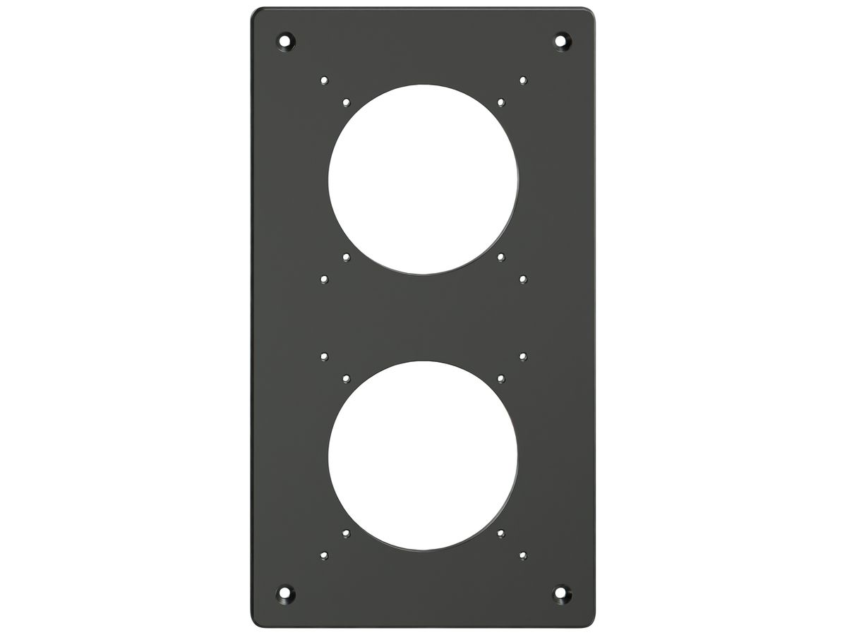 Montageplatte Feller NEVO SNAPFIX® 2×1 Ø69mm 125×225mm schwarz