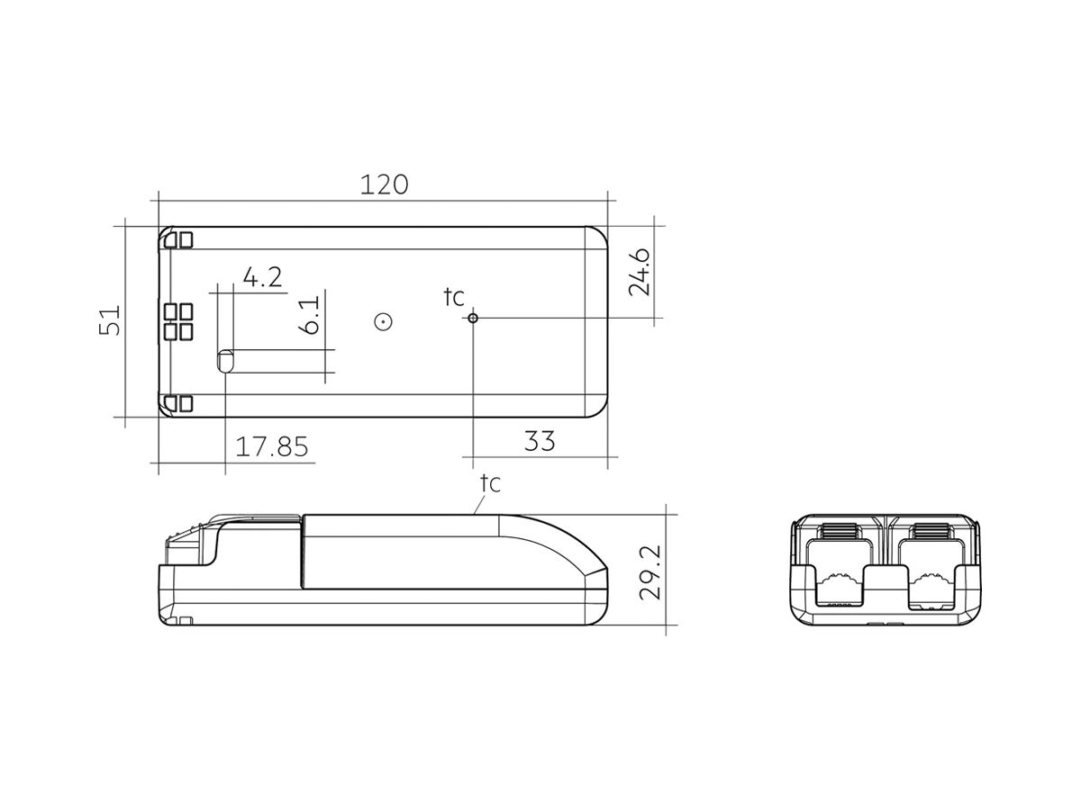 LED-Konverter Tridonic LC NF SR EXC3 100…1050mA, 20W, 120×51×29mm
