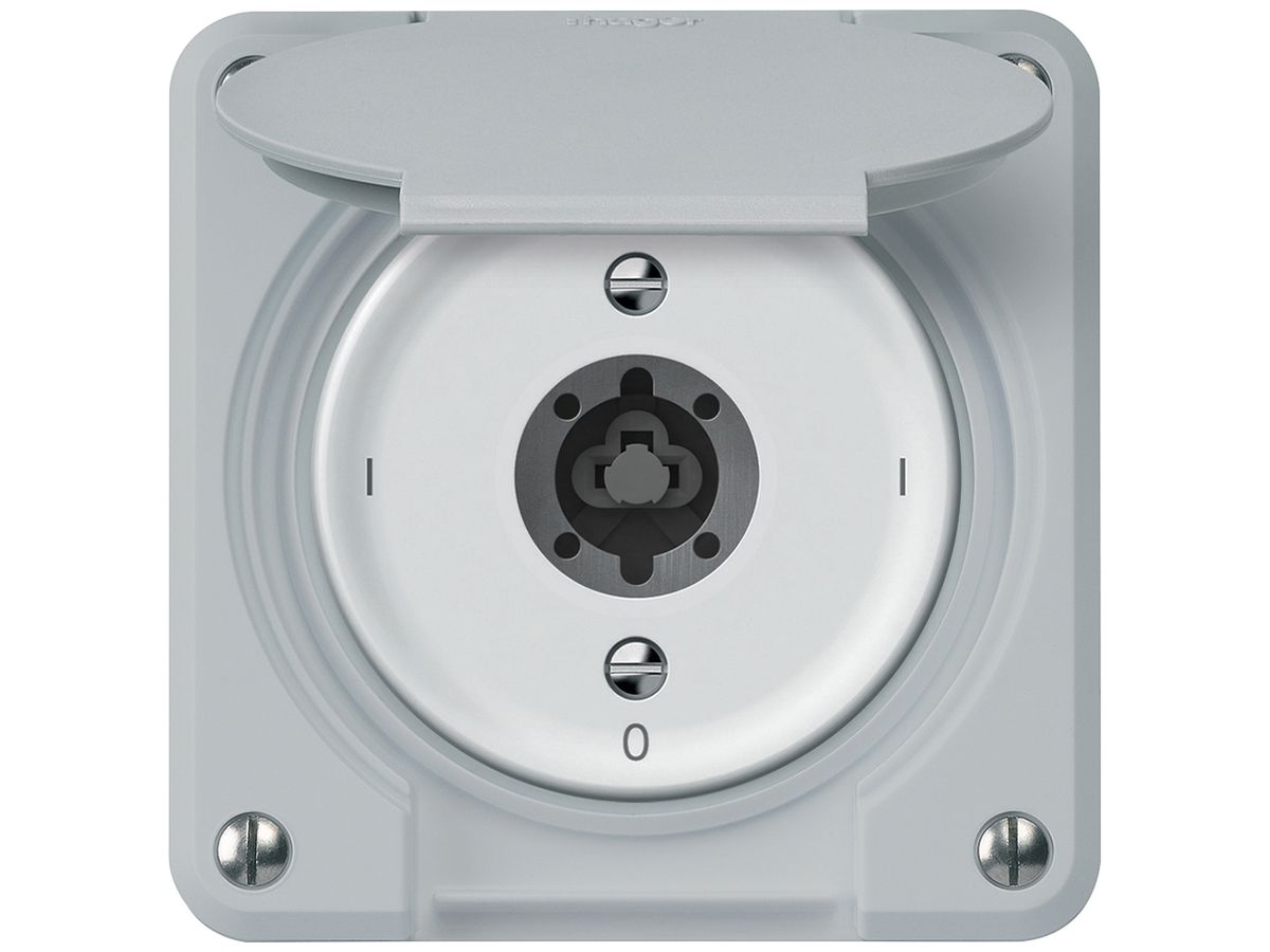 Schlüsselschalter robusto Ausschalter 1-polig 16A 250V 86×86mm grau