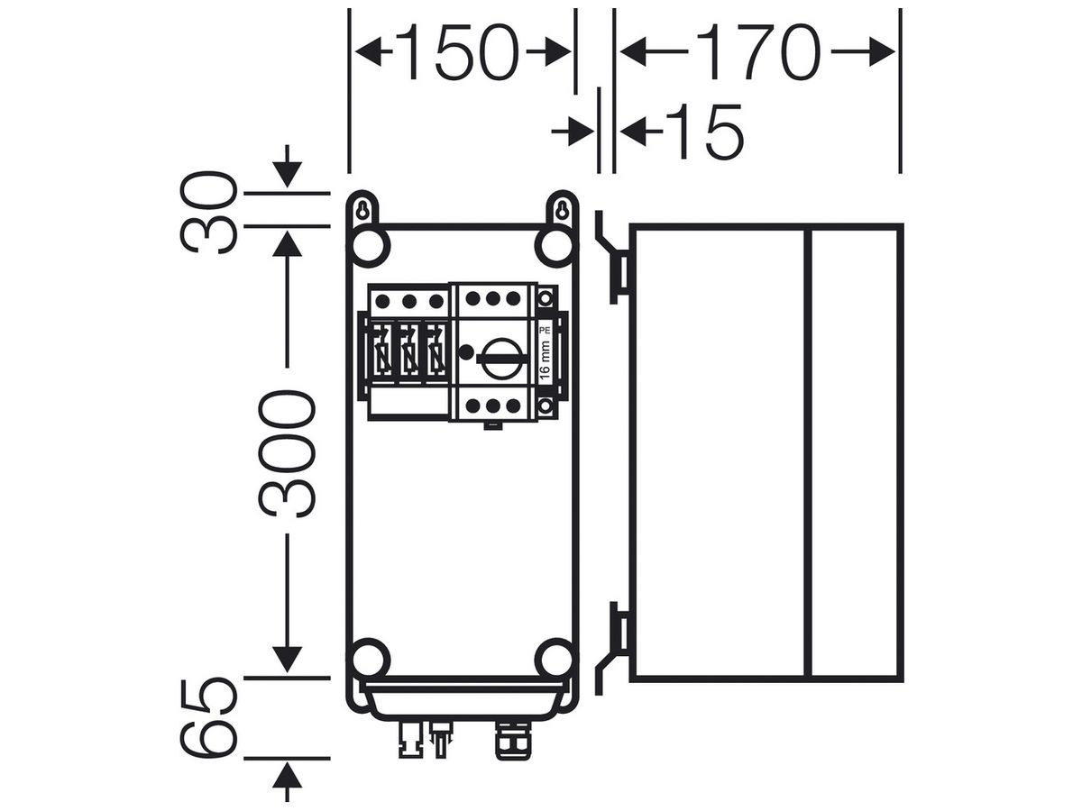 PV Kasten ENYSUN Mi PV 2111 mit MC4-Stecker 1×Überspannungsableiter+Freischalter