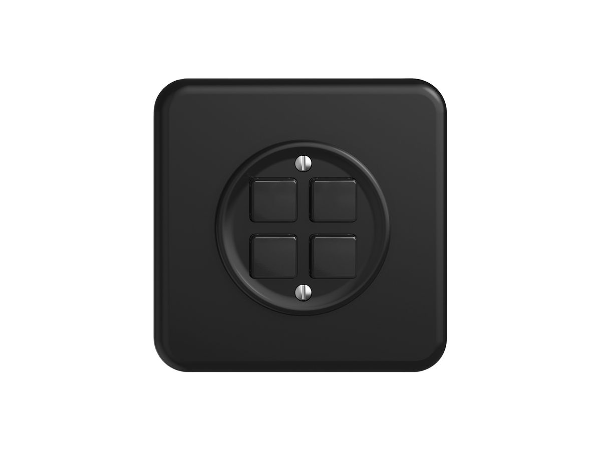 UP-Bedienaufsatz zu Druckschalter STANDARDdue Wiser 90×90×35mm schwarz