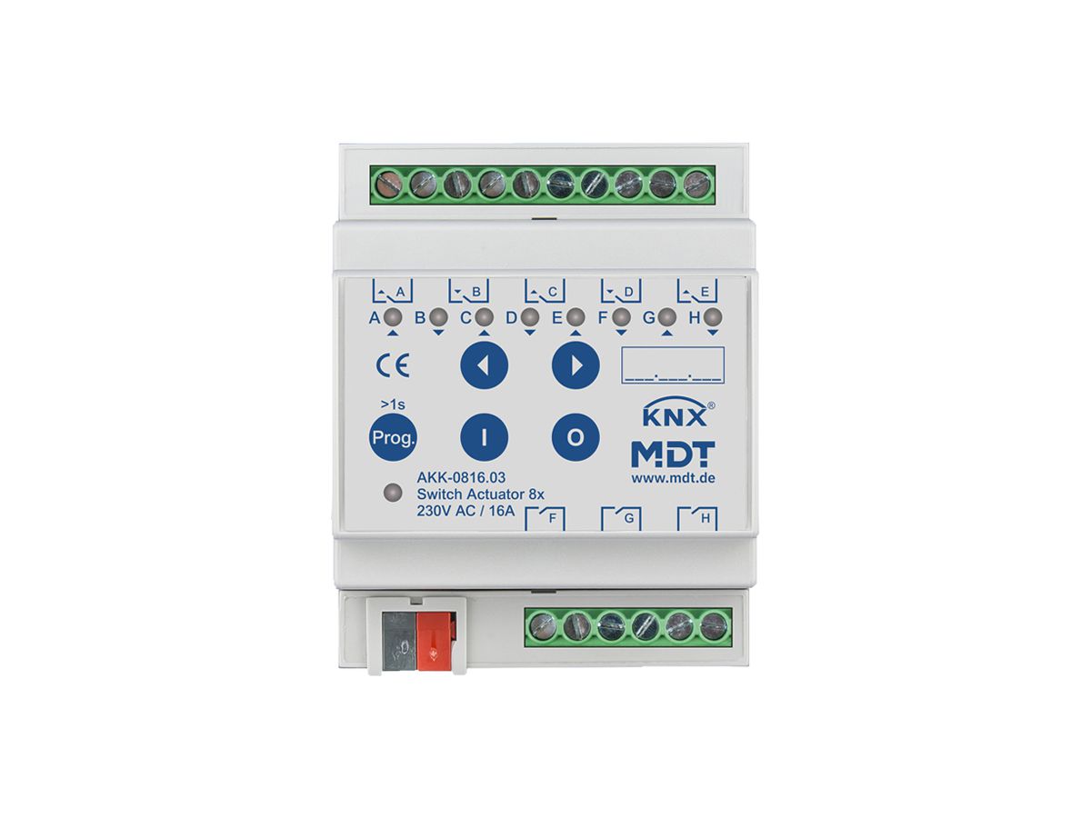 REG-Schaltaktor KNX MDT AKK-0816.03 8-Kan 16A 230VAC 4TE