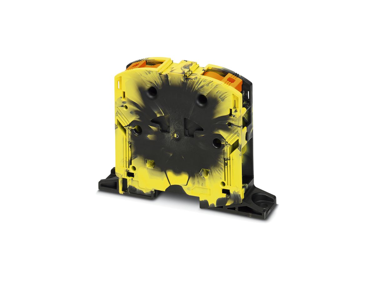 Durchgangsklemme 25…95mm² Push-In gelb/schwarz Schraubmontage