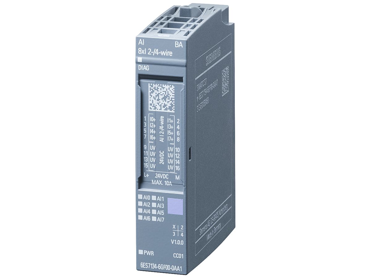 SPS-Eingabemodul Siemens SIMATIC ET200SP AI 8×I BA A0/A1 CC01