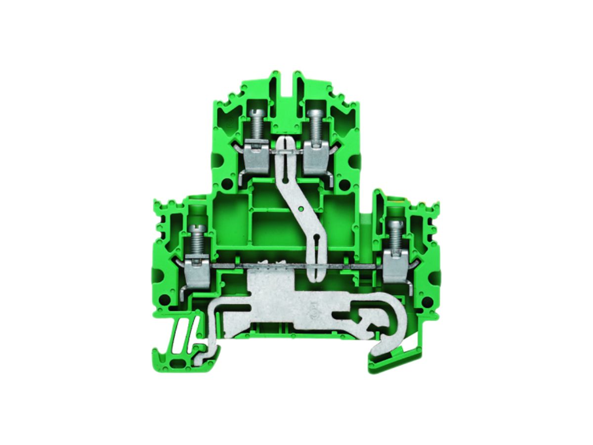 Mehrstock-Reihenklemme Weidmüller WDK N Schraubanschluss 4mm² 2 Etagen grün-gelb