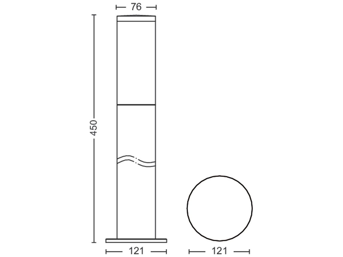 Wegeleuchte Philips Utrecht E27 1×20W Fussplatte 460mm IP44 anthrazit