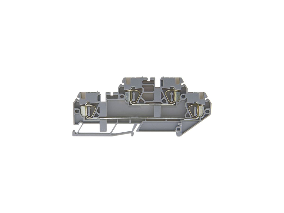 Durchgangs-Reihenklemme Woertz Ex 0.5…4mm² 16A 300V Federzugansch.2×2 TH35 grau