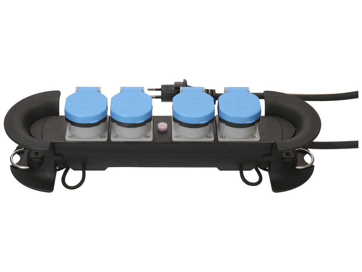 Steckdosenleiste MAX HAURI Construct Line 10m 4×T13 IP55 90° schwarz