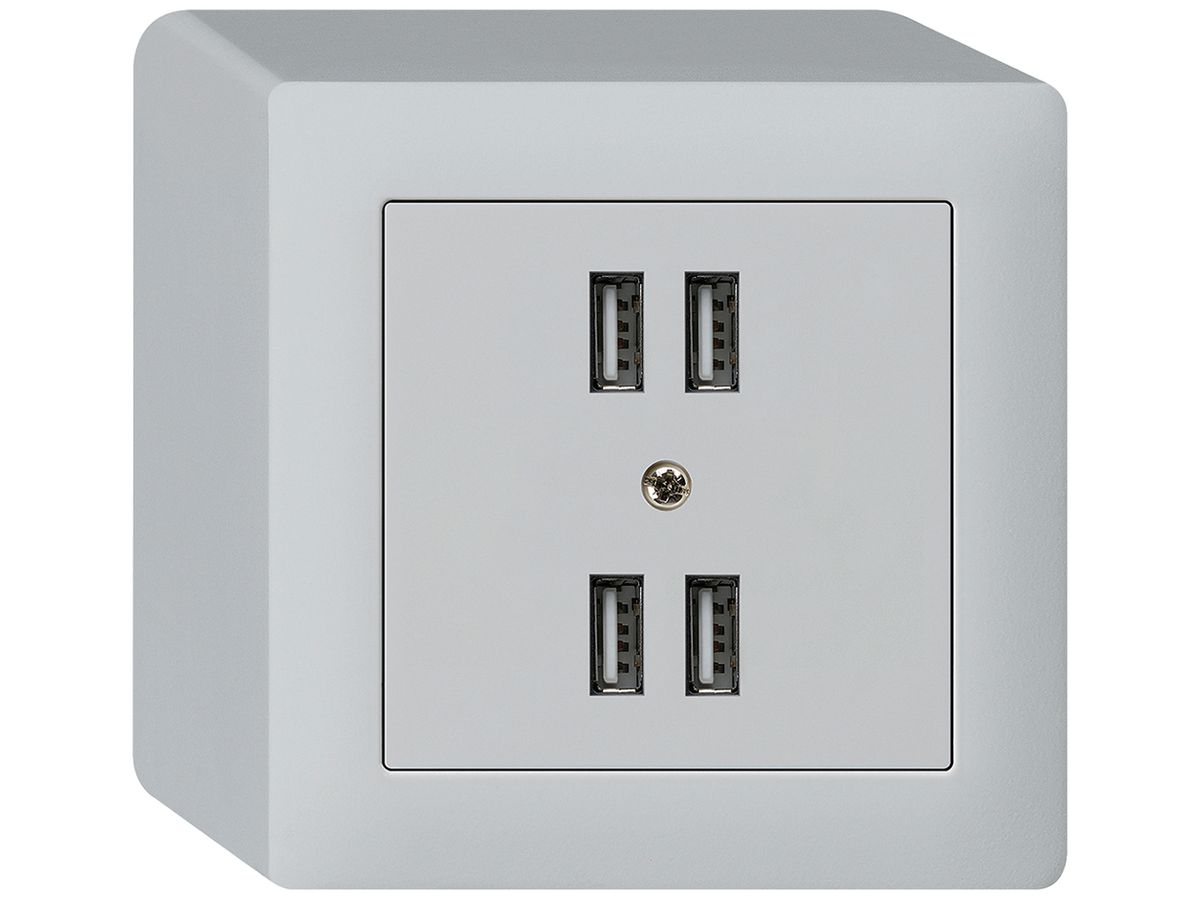 AP-Steckdose 4×USB kallysto Q 2400mA hellgrau