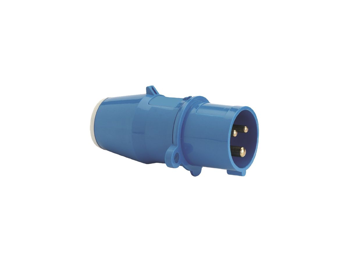 Stecker CEE Bals 3P 16A 230V 6h blau IP44 vernickelt QC.abschlies.