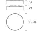 LED-Deckenleuchte EOLED SHIFT3+ 24W 2100lm 3000…4000K DALI Ø320×79mm weiss