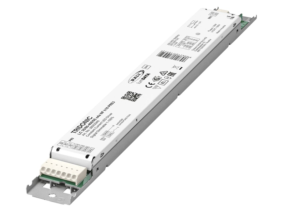 LED-Konverter Tridonic LC 80…400mA, 35W, 280×30×16mm