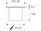 EB-LED-Bodenleuchte SLV ROCCI 200 EL 16W 1530lm 3000K eckig Edelstahl IP65