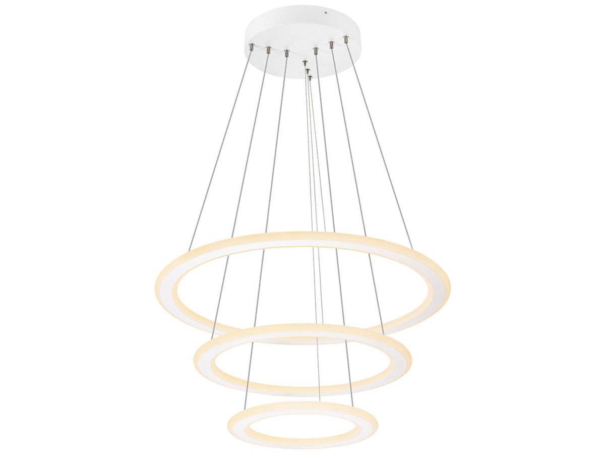 LED-Pendelleuchte SLV ONE FLAT triple 58W 3500lm 927/930 DALI direkt Ø800 weiss
