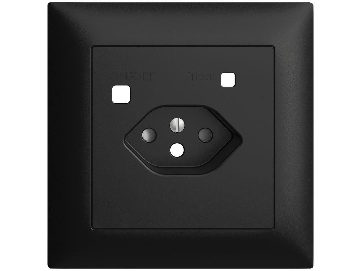 Frontset EDIZIOdue zu FI-Steckdose FMI, T13, shutter, schwarz