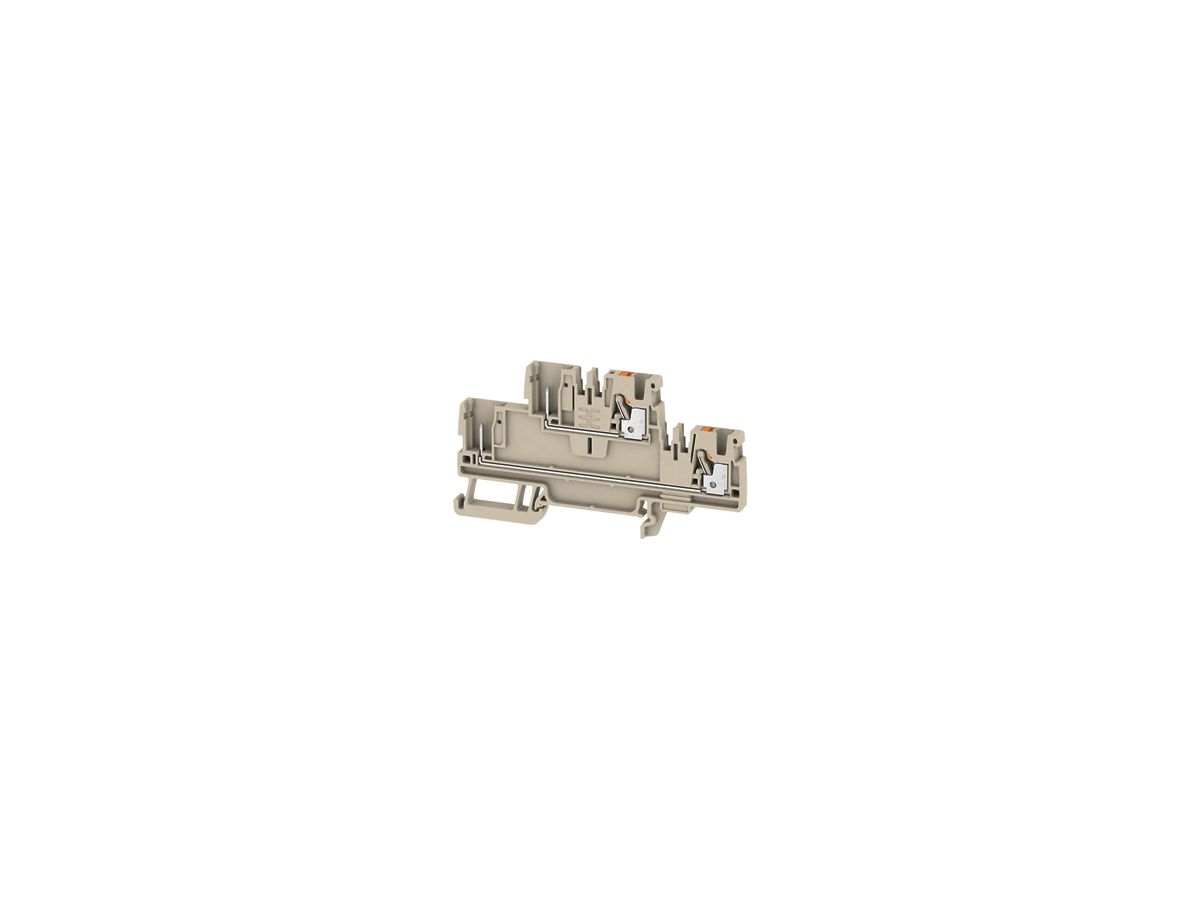 Durchgangs-Reihenklemme Weidmüller APGTB PUSH IN 2.5mm² 2 Etagen TS35 beige