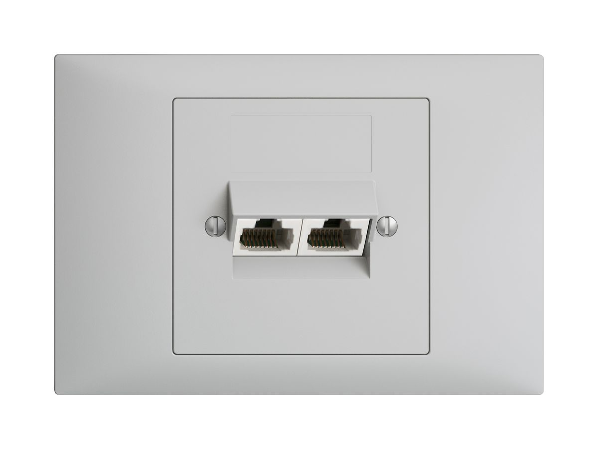 EB-Dose 2×RJ45/u 4P getr. EDIZIOdue hellgrau ITplus