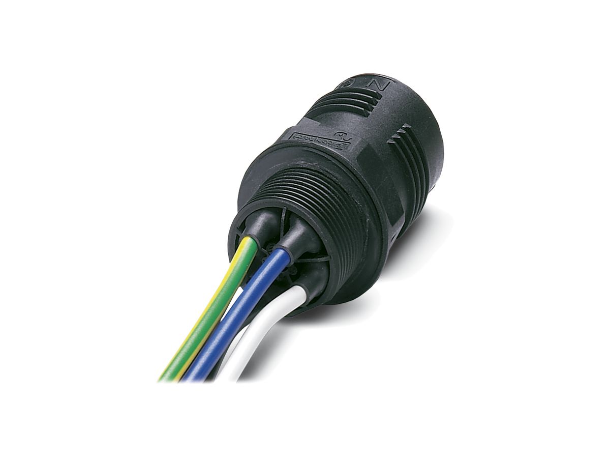 Durchführung QUICKON 4LPE M20 2.5mm² ohne Mutter mit Kabel 0.5m schwarz