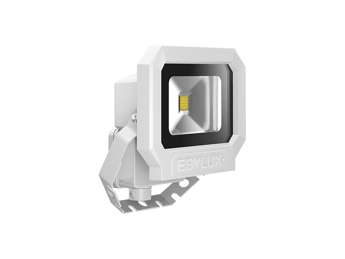 LED-Strahler ESYLUX OFL SUN, 10W 5000K 900lm 133×75×150mm IP65, weiss