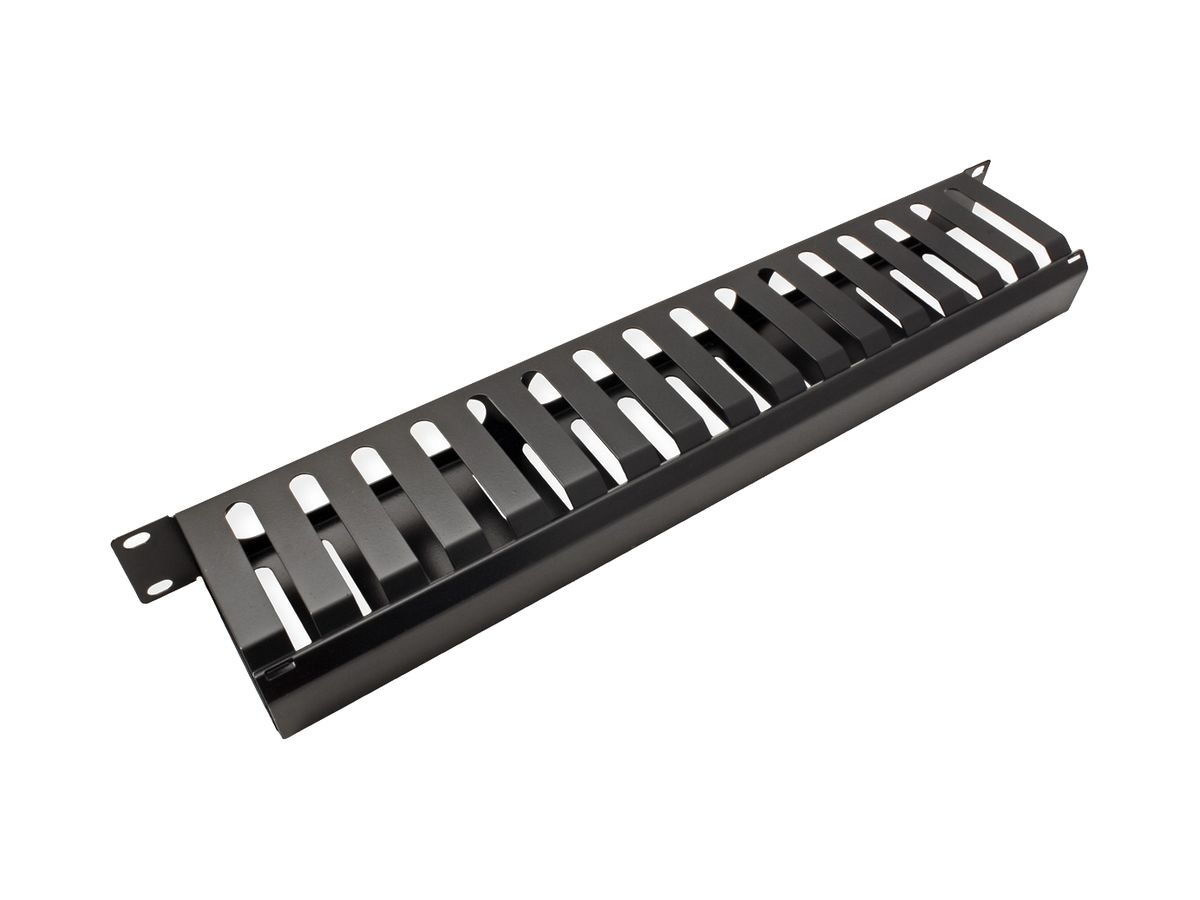 Rangier-/Durchführungspanel 19" VALUE, Lamellenkanal 40×80mm 1HE St schwarz