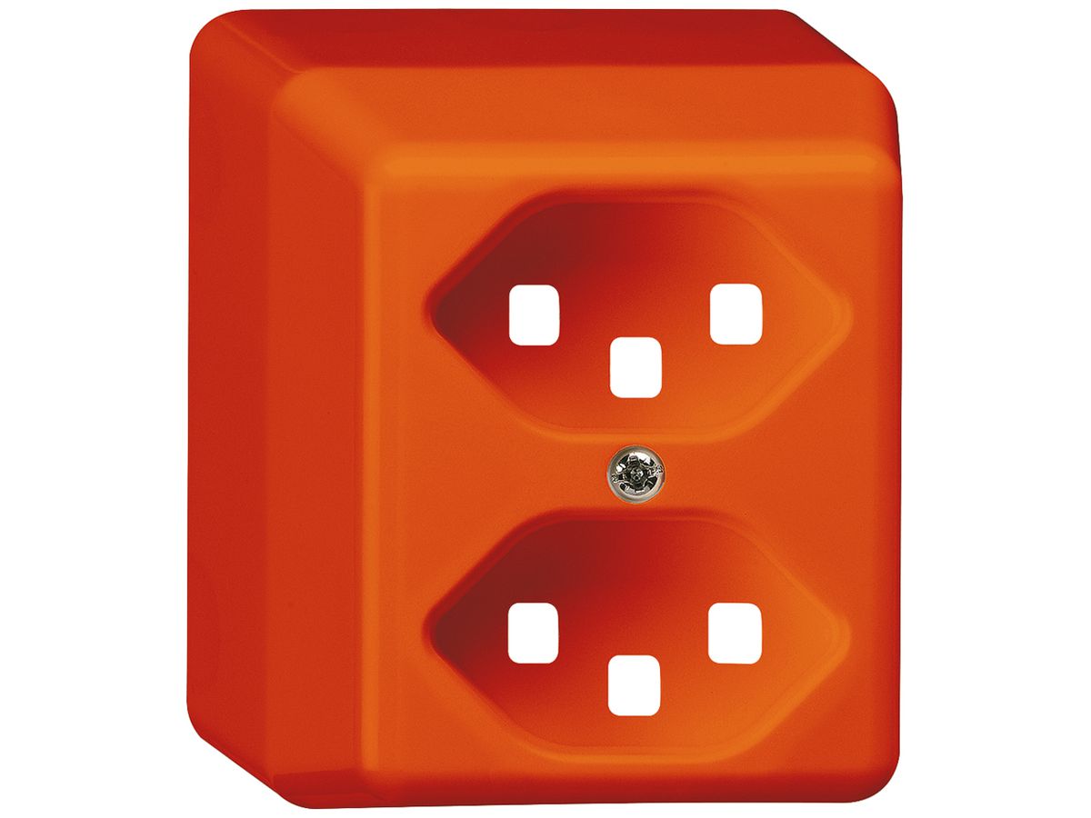 AP-Kappe basico für Steckdose 2×Typ 23 orange