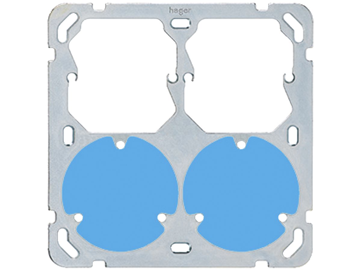 Befestigungsplatte Hager Gr.2×2 2×52 + 2×3P 137×137 mm alu